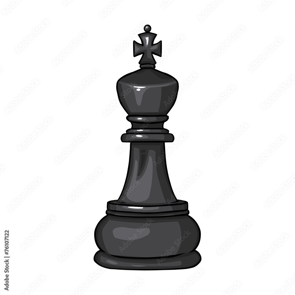 Vector Single Cartoon Chess Figure - King