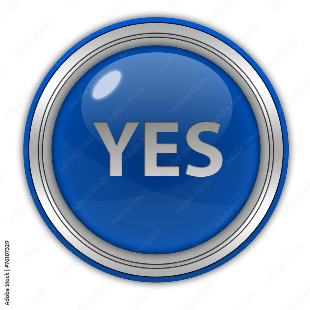 yes circular icon on white background