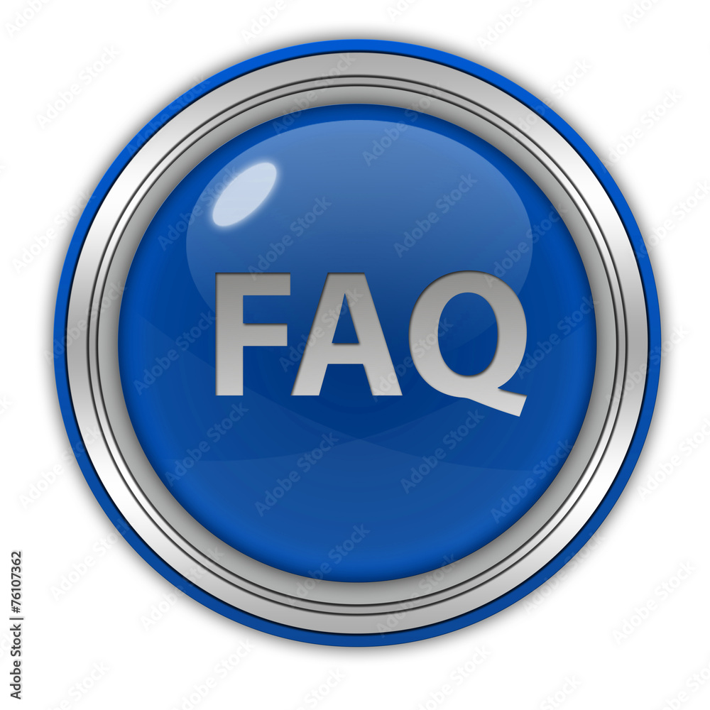 faq circular icon on white background faq circular icon on white background