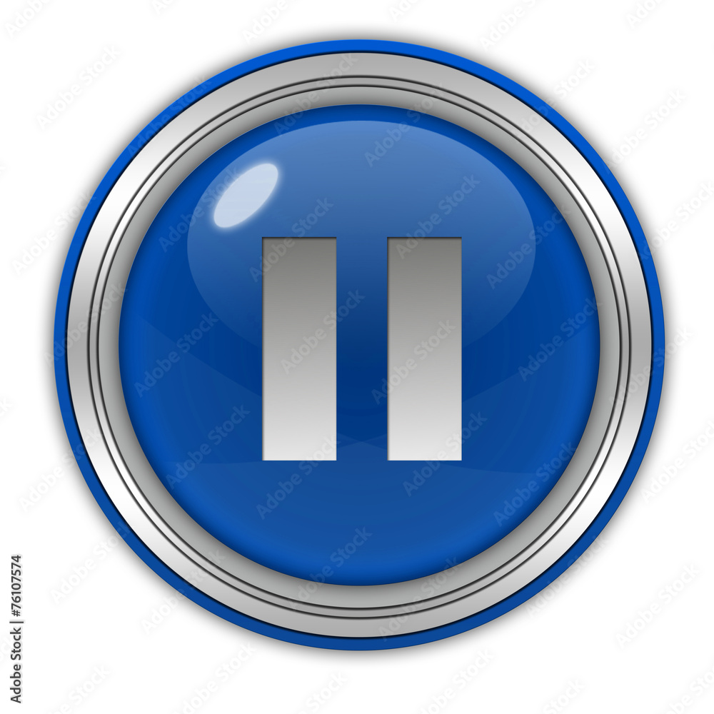 pause circular icon on white background pause circular icon on white background