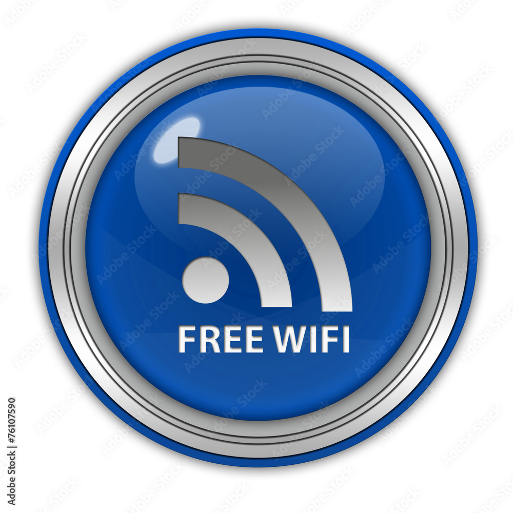 Free wifi circular icon on white background Free wifi circular icon on white background