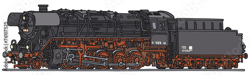 Classic steam locomotive, vector illustration