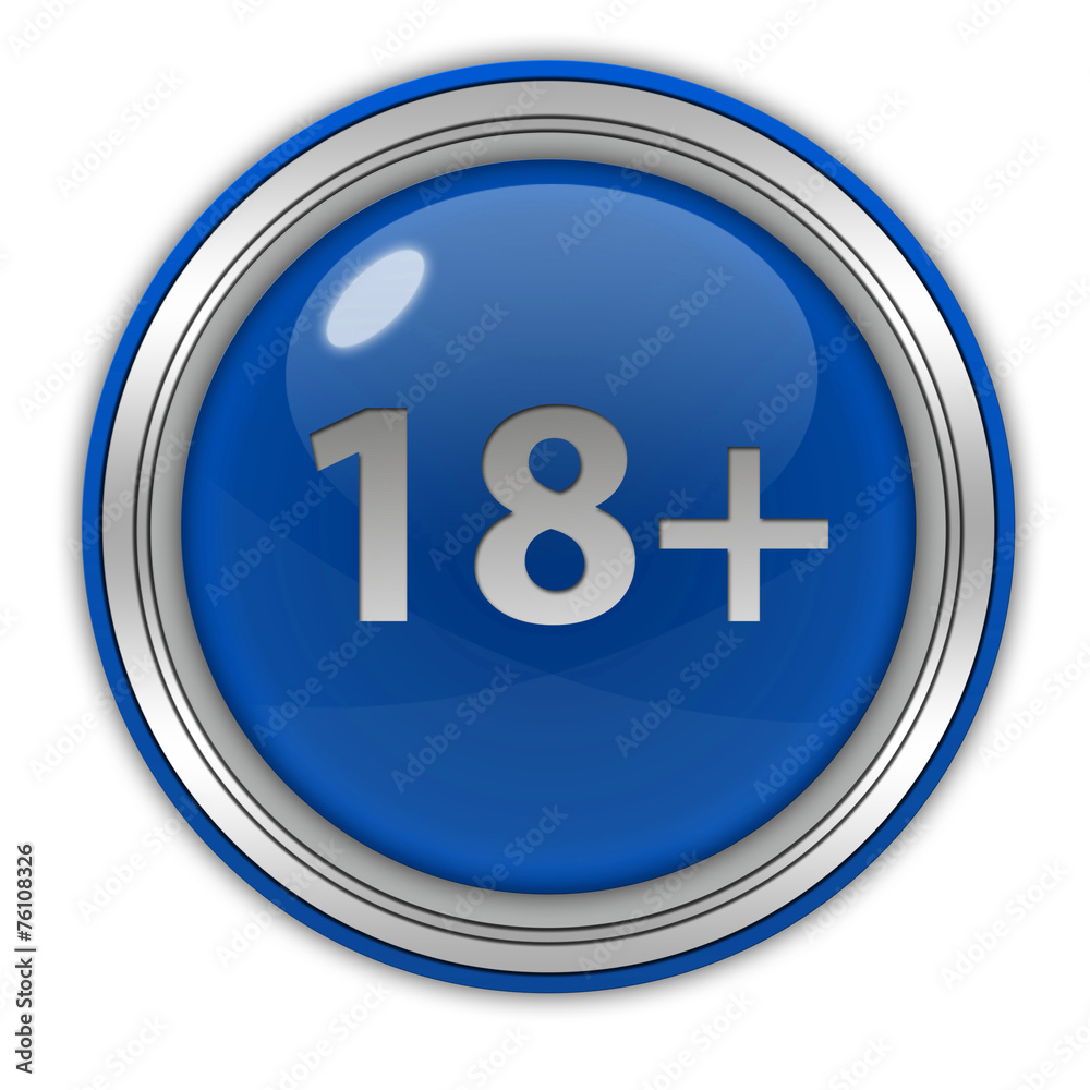18+ circular icon on white background 18+ circular icon on white background