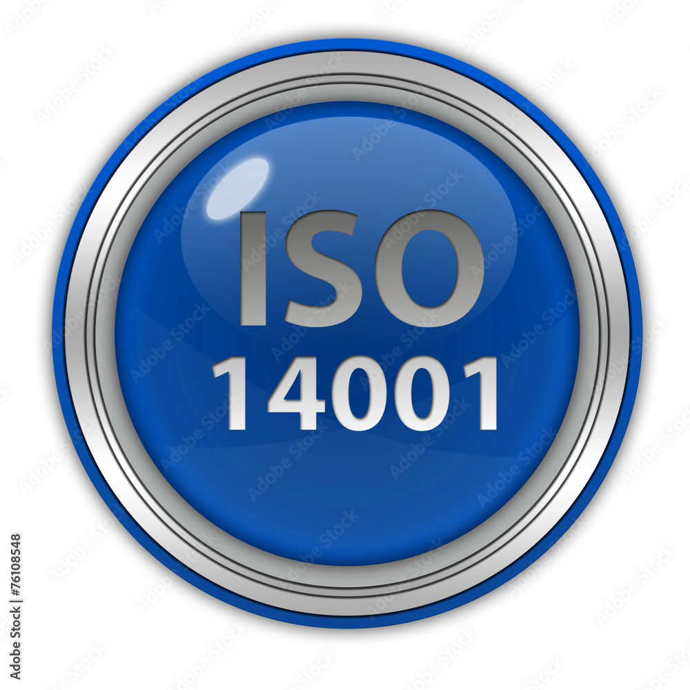 Iso 14001 circular icon on white background Iso 14001 circular icon on white background