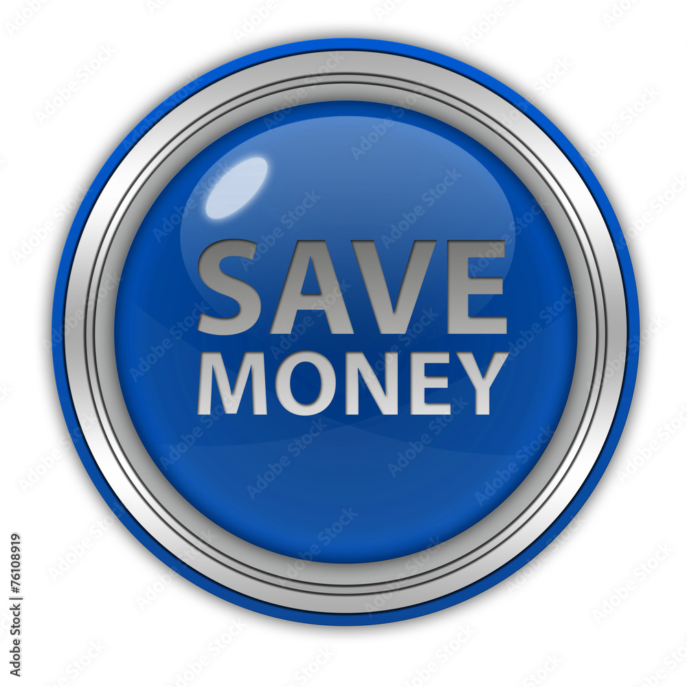 Save money circular icon on white background Save money circular icon on white background