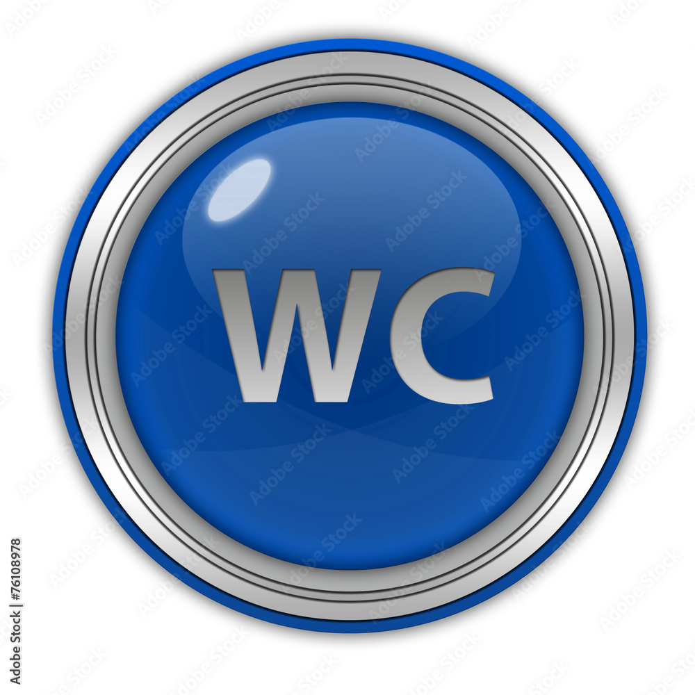 WC circular icon on white background WC circular icon on white background