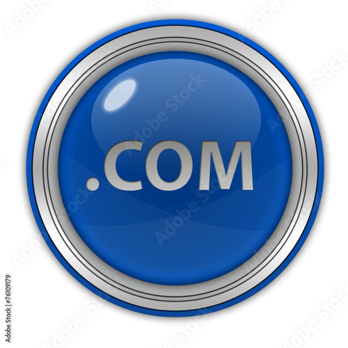Com circular icon on white background
