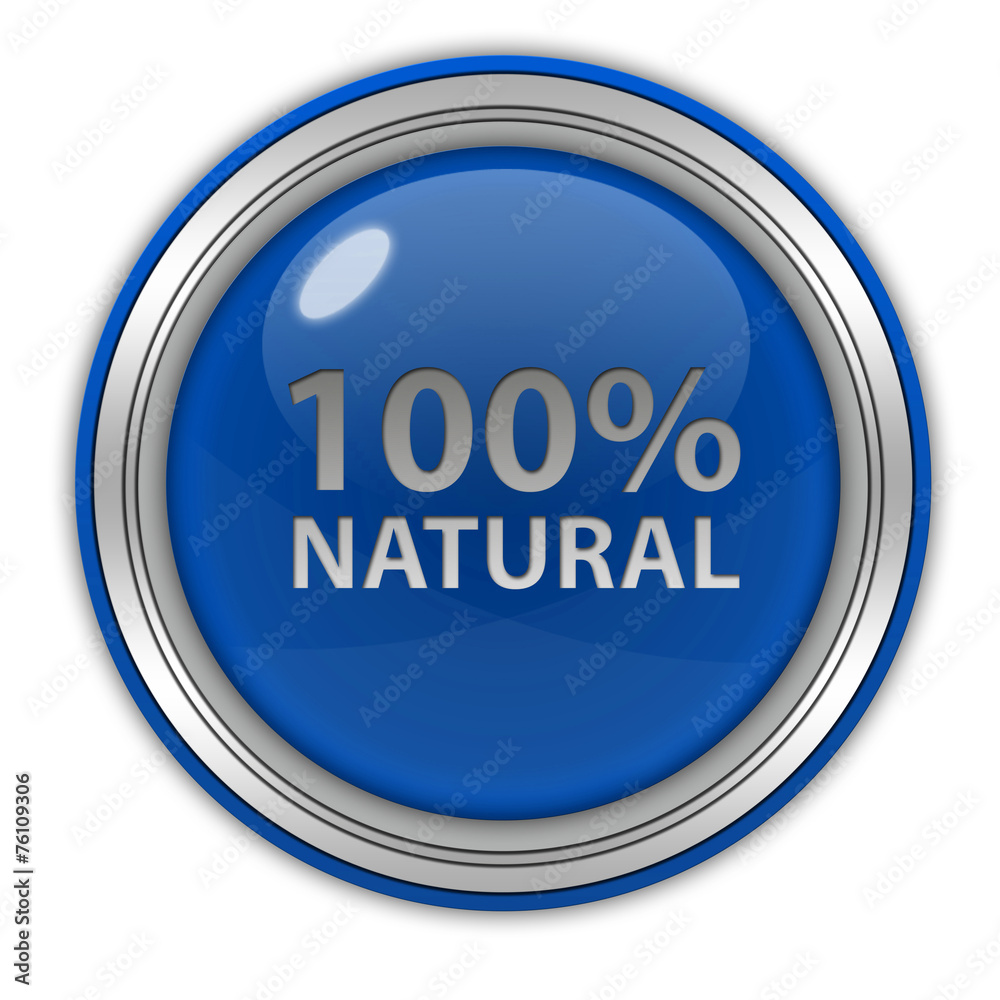 100% natural circular icon on white background 100% natural circular icon on white background