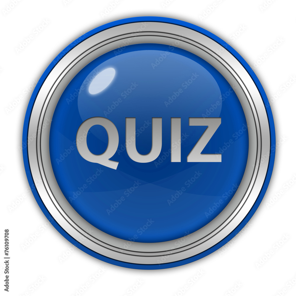 Quiz circular icon on white background Quiz circular icon on white background