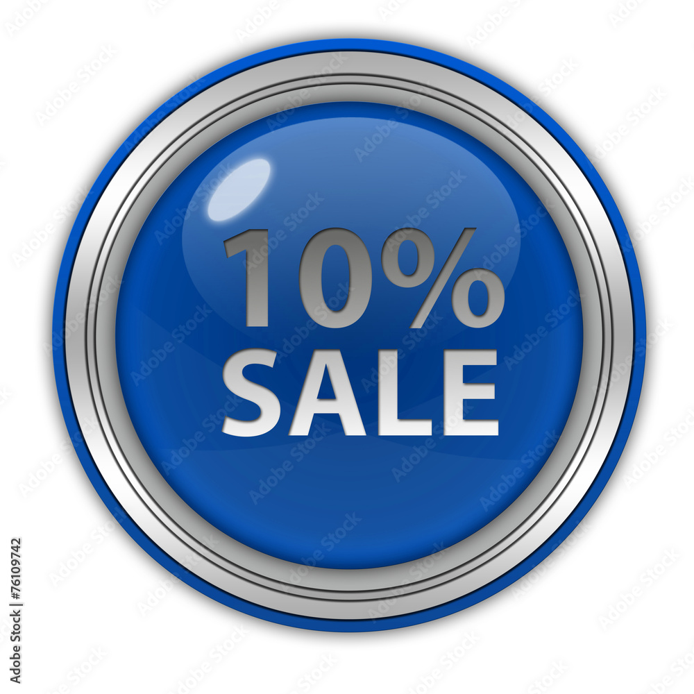 Sale ten percent circular icon on white background Sale ten percent circular icon on white background