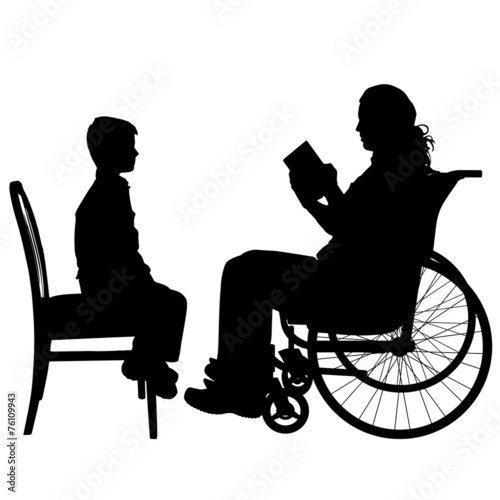 Vector silhouettes of family
