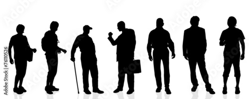Vector silhouettes of man.