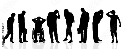 Vector silhouettes of man.
