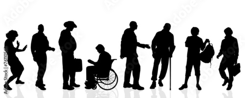 Vector silhouettes of man.