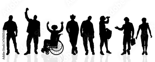 Vector silhouettes of man.