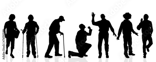 Vector silhouettes of man.