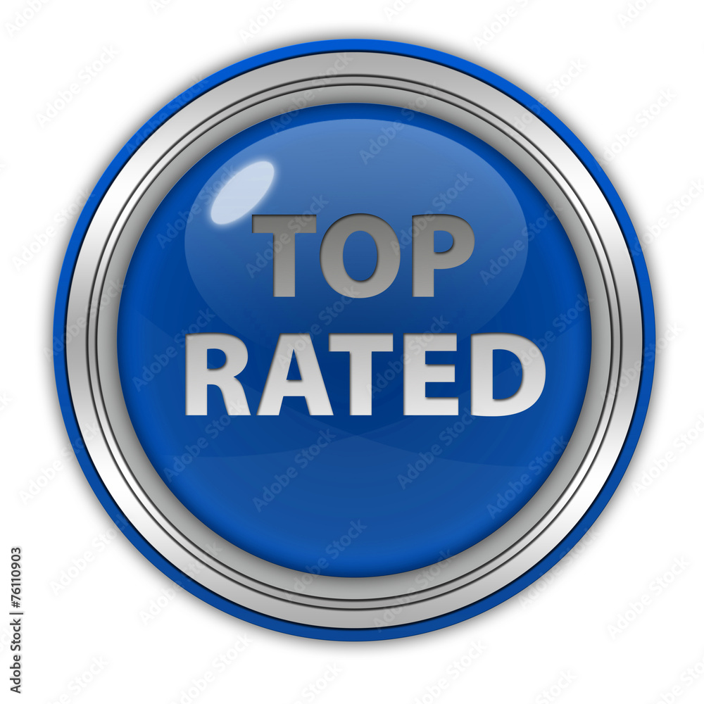 Top rated circular icon on white background Top rated circular icon on white background