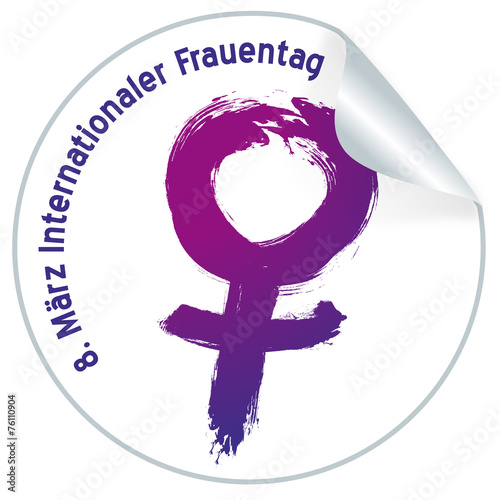 Weltfrauentag, Venus, Symbol,Pinselstrich, Button