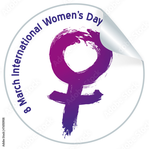 Weltfrauentag, Venus, Symbol,Pinselstrich, Button