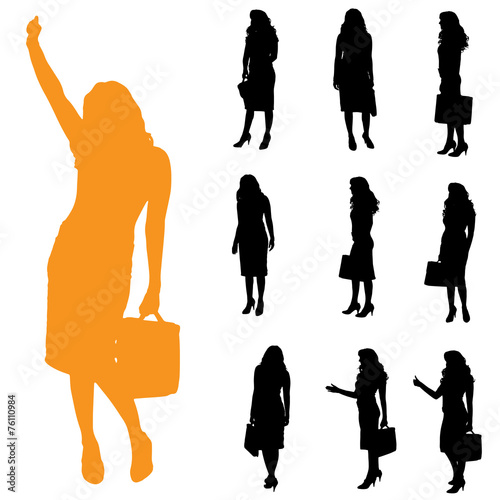 Vector silhouette of businesswoman.