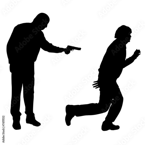 Vector silhouette of a man.