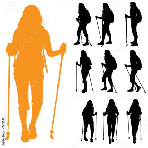 Vector silhouette of woman.