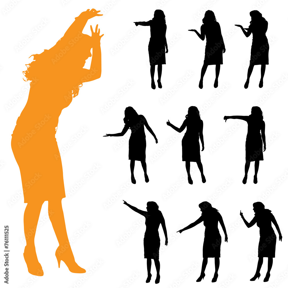 Obraz premium Vector silhouette of a woman.