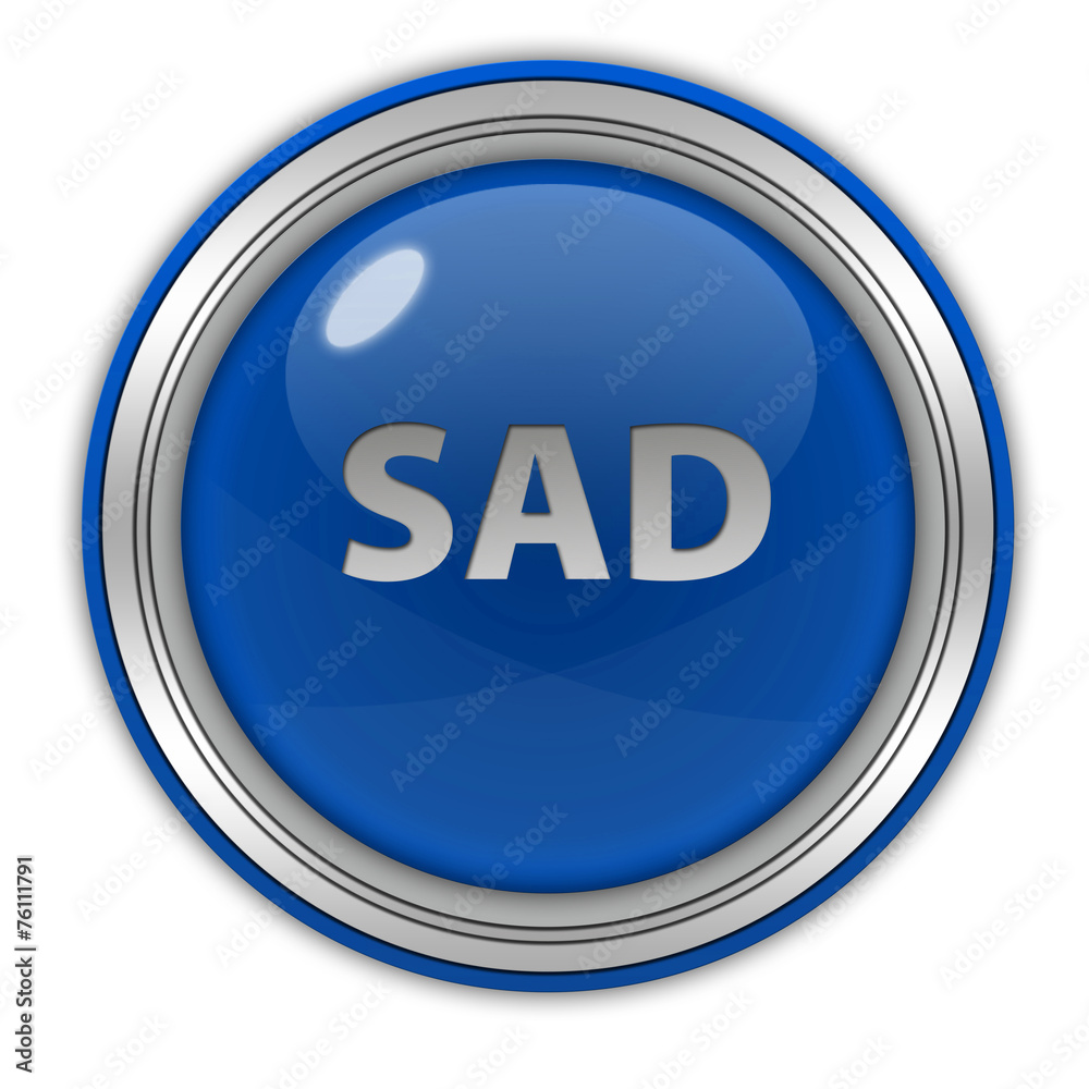 Sad circular icon on white background Sad circular icon on white background