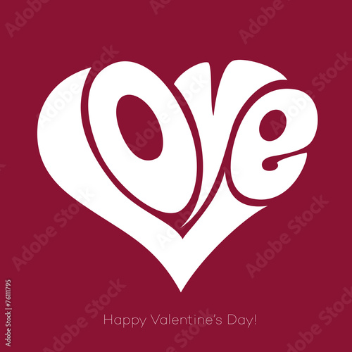 Valentines Card with love lettering