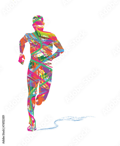 silhouette astratta di uomo che corre