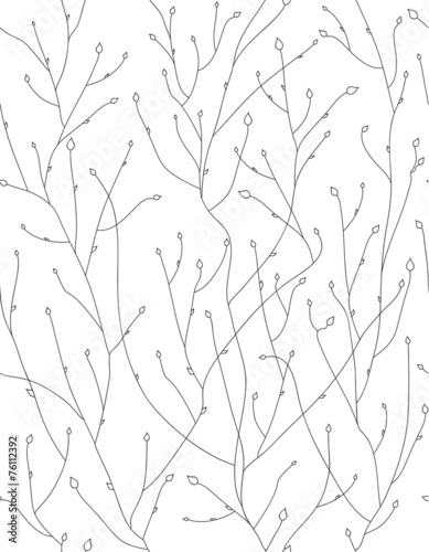 Fototapeta Naklejka Na Ścianę i Meble -  Vector seamless pattern, branches and leaves.
