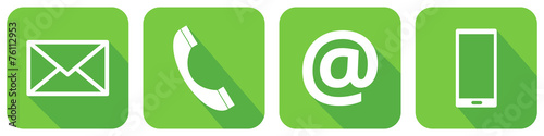 Grüne Kontakt Icons