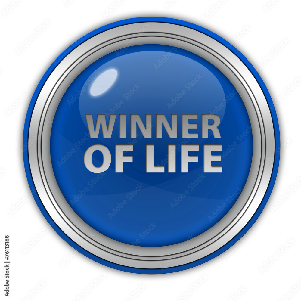Winner of life circular icon on white background Winner of life circular icon on white background