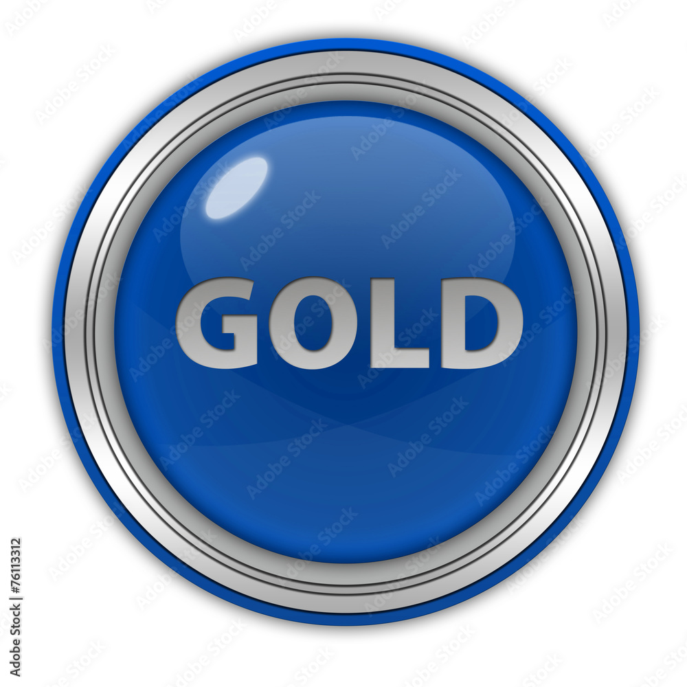 Gold circular icon on white background Gold circular icon on white background