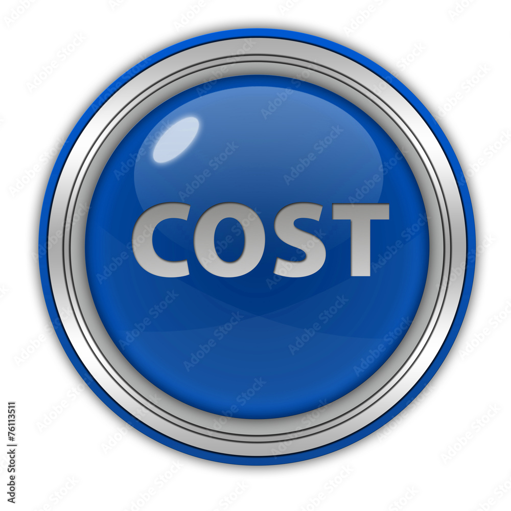 Cost circular icon on white background Cost circular icon on white background