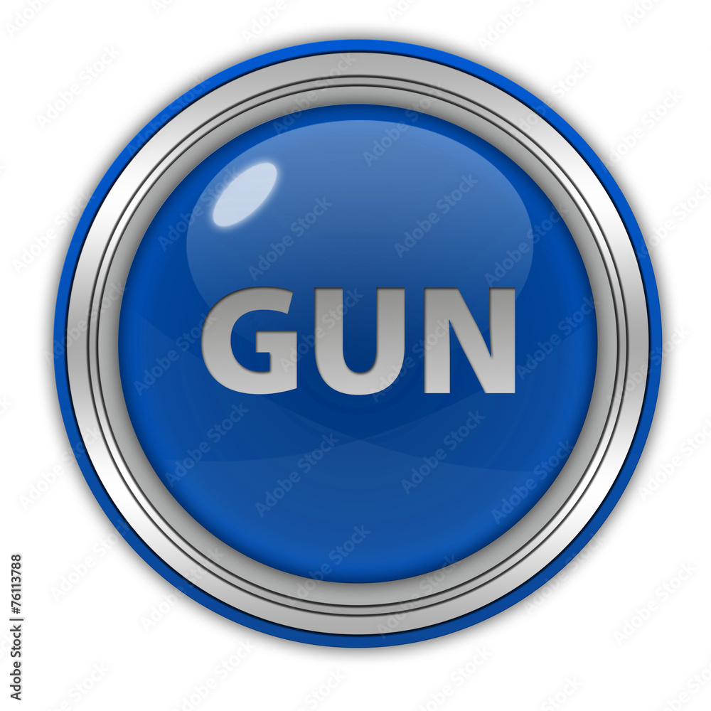 Gun circular icon on white background Gun circular icon on white background
