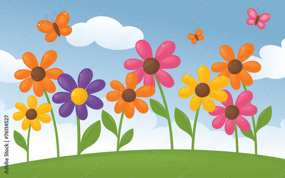 Colourful daisies. Colourful daisies.