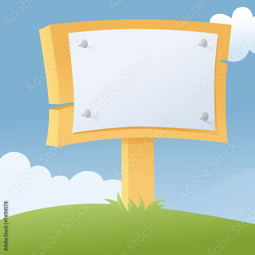 Little wooden sign with a blank sheet of paper for your message.