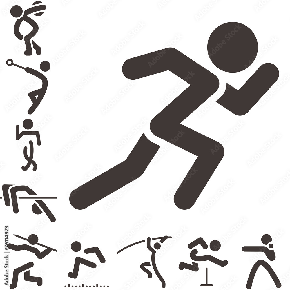Set of athletics icons Set of athletics icons