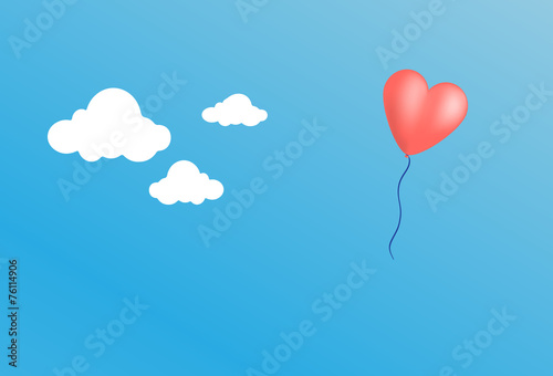 Floating heart balloon