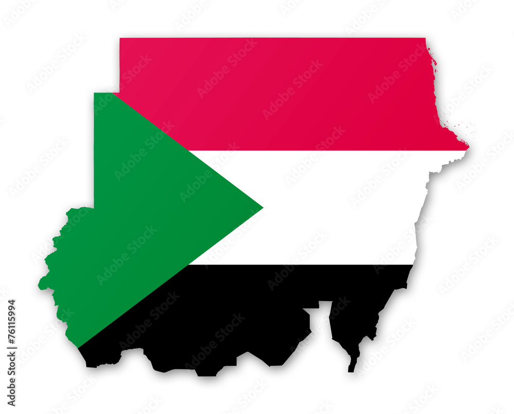 Carte et drapeau du Soudan