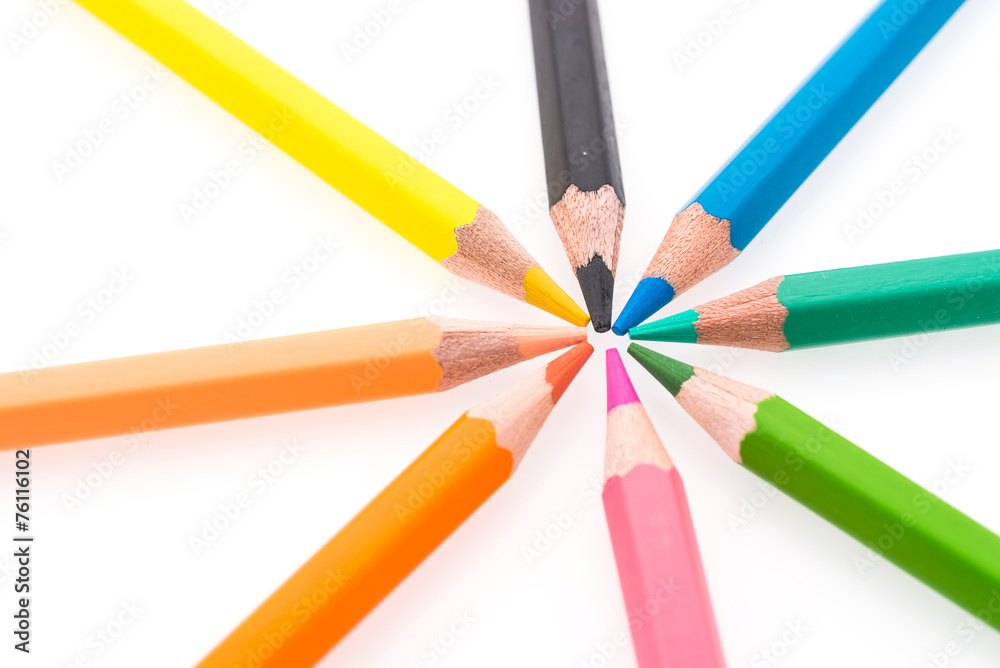 Colorful pencil isolated on white background Colorful pencil isolated on white background