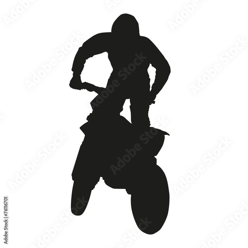 Vector silhoouette of motocross rider