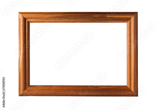 brown wooden frame isolated on white backgrounds