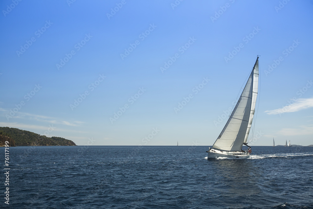 Regatta on the sea. Yachting. Sailing. Travel Concept. Vacation.