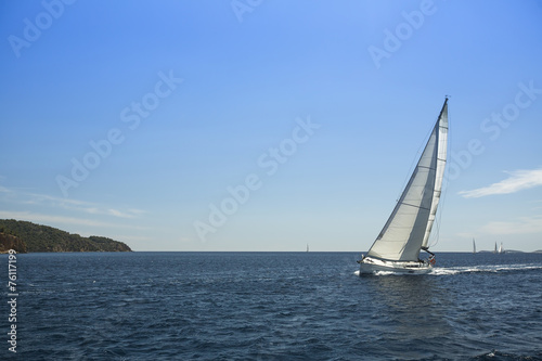 Regatta on the sea. Yachting. Sailing. Travel Concept. Vacation.