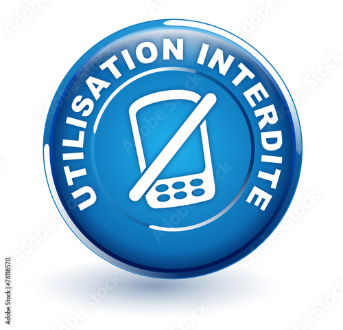téléphone interdit sur bouton bleu