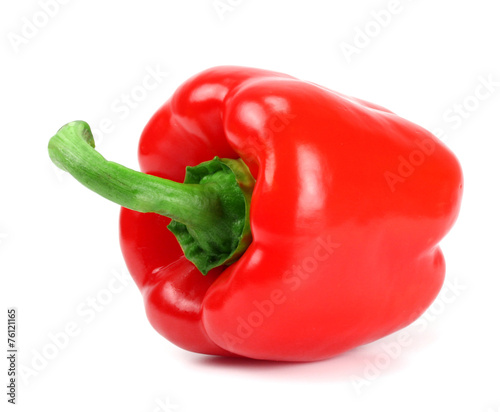 Bright red pepper isolated on white.
