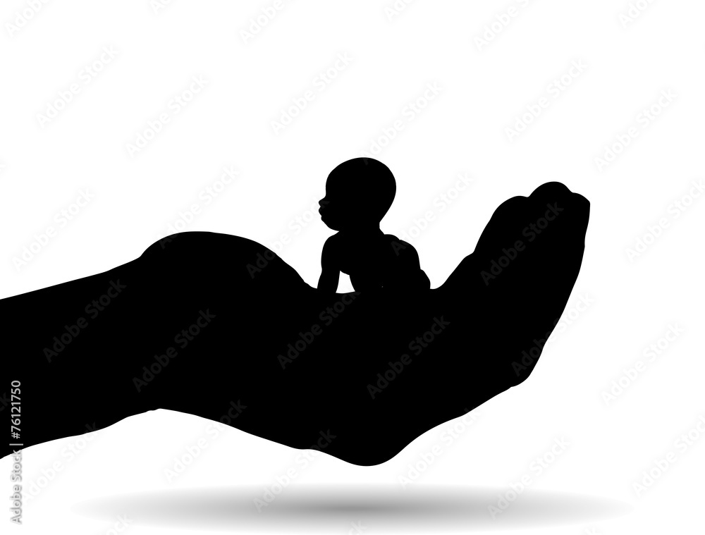 Vector silhouette of a child. Vector silhouette of a child.
