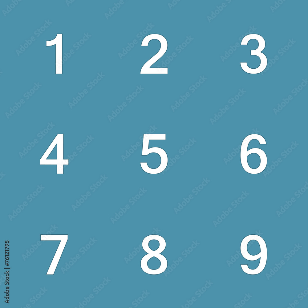 Numbers Counting Vector Icon Design Set